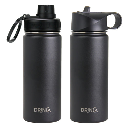 Borraccia sportiva DRINCO® in acciaio inox da 18 oz (circa 530 ml) - Nera
