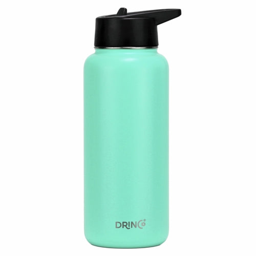 Borraccia DRINCO® in acciaio inox da 32 oz (3 tappi) - Verde acqua