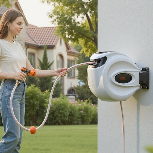 Retractable Hose Reel Water Hose Reel 20m x 1.3cm 180° Swivel