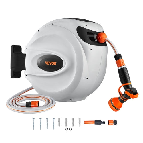 Retractable Hose Reel Water Hose Reel 20m x 1.3cm 180° Swivel