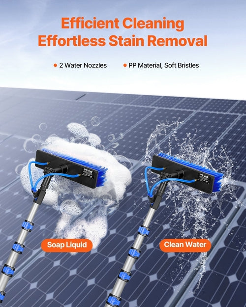 Water Fed Pole Kit, 9m Solar Panel Cleaning Pole with Extendable