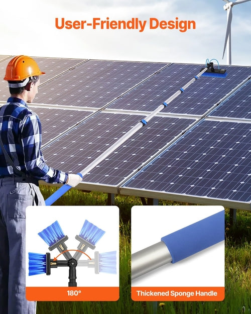 Water Fed Pole Kit, 9m Solar Panel Cleaning Pole with Extendable