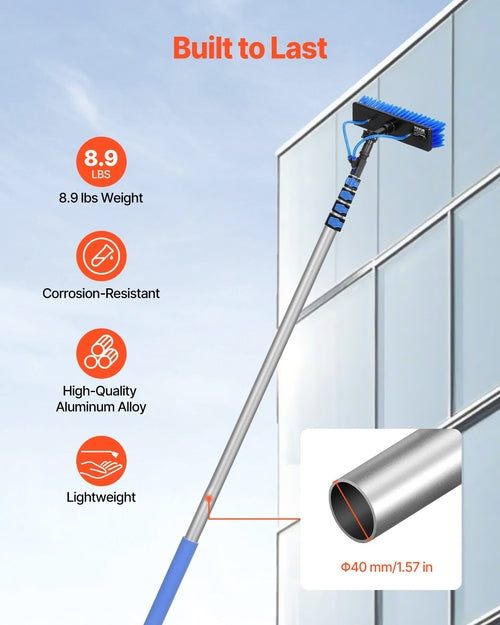 Water Fed Pole Kit, 9m Solar Panel Cleaning Pole with Extendable